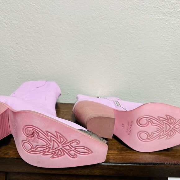 Free People Brayden Western Boot Leather Rose Pink 39/9 NEW - Picture 4 of 5